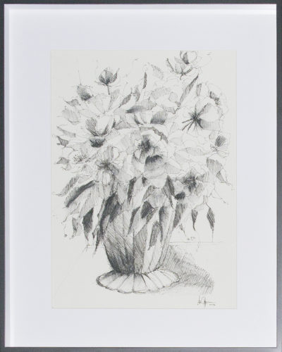 Artwork by Abé Opperman, Severed time, 55 m h x 43cm w Charcoal on Fabriano paper