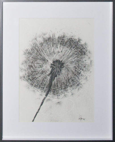 Artwork by Abé Opperman, Dandelion clock, 55 m h x 43cm w