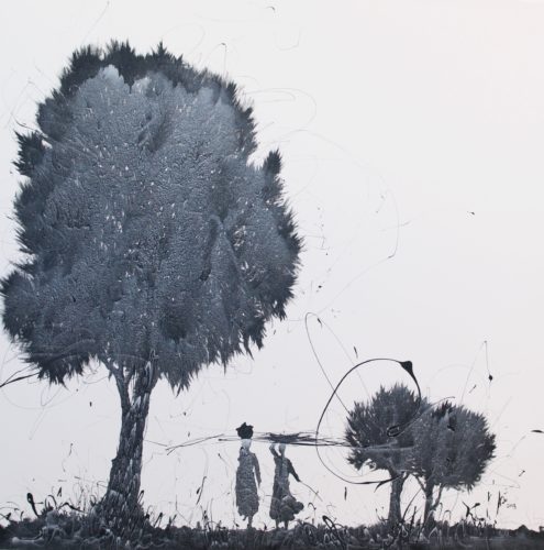 Artwork by Abé Opperman, Time Gatherer, 1.5 m h × 1.5 m w, Acrylic/mix media
