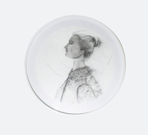 Artwork by Abé Opperman, Claudette Rushing 1, 59 m h x 1, 59 m w Charcoal on Fabriano paper