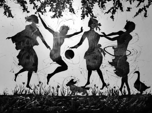 Artwork by Abé Opperman, When I fall, I fly 2.5 m w × 1.9 m h Acrylic/mix media on canvas