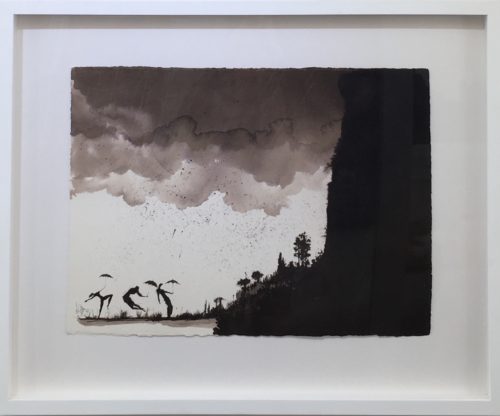 Artwork by Abé Opperman, Today we play, 85.5cm h x 1.05 m w, Watercolor/ink on fabriano paper framed