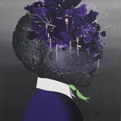 Artwork by Abé Opperman, Purple reign, 1.5 m h × 1.5 m w, Acrylic/mix media