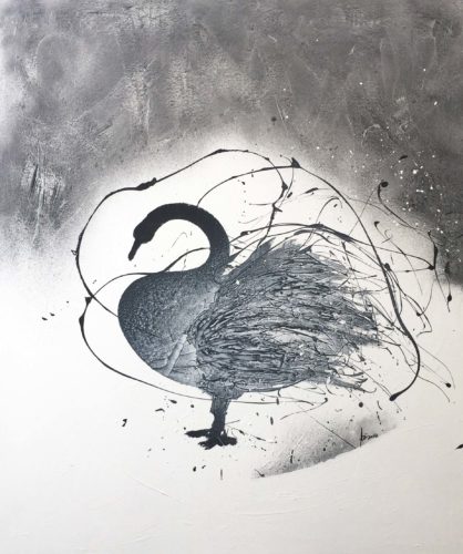 Artwork by Abé Opperman, Swan's way, Acrylic/mix media, 1.8 m h × 1.5 m w