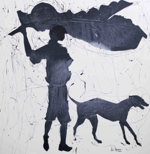 Artwork by Abé Opperman, A young man's heart 1, 5 m w x 1, 5 m h Acrylic/mix media on canvas