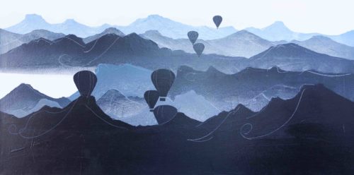 Artwork by Abé Opperman, Breathless 2 m w × 1 m h-Framed Acrylic/mix media on canvas