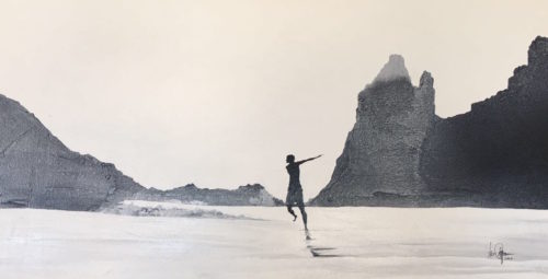 Artwork by Abé Opperman, Dance with me? 1, 75 m w × 0.9 m h Acrylic/mix media on canvas