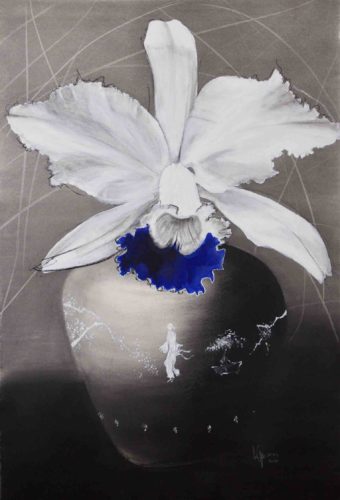 Artwork by Abé Opperman, mix media on paper, 1.53 m h × 1.02 m w