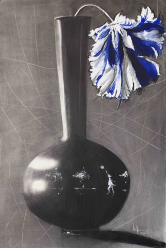 Artwork by Abé Opperman, mix media on paper, 1.53 m h × 1.02 m w