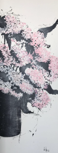 Artwork by Abé Opperman, mix media on canvas, 1 m w × 2 m h