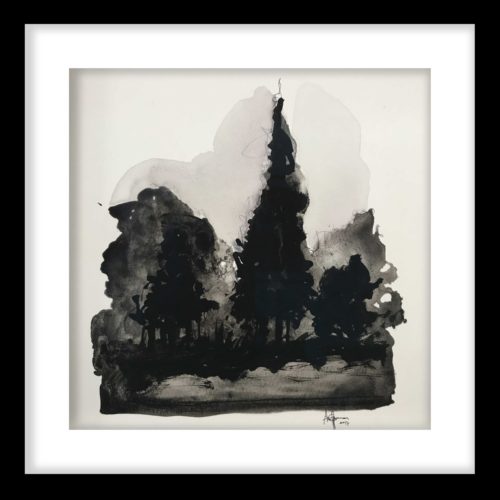 Artwork by Abé Opperman, 30cm h x 30cm w with frame, Ink on paper