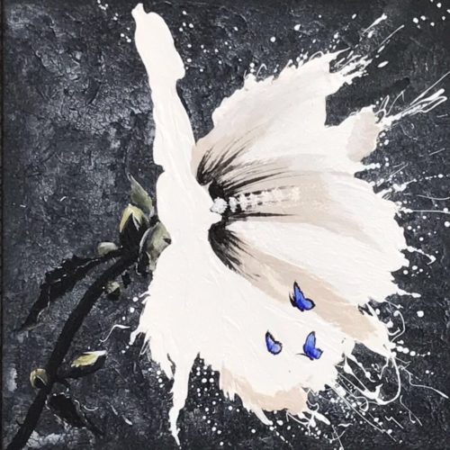 Artwork by Abé Opperman, "Maxim’s flower", size 90cm H x 90cm W, Acrylic/mix media on canvas