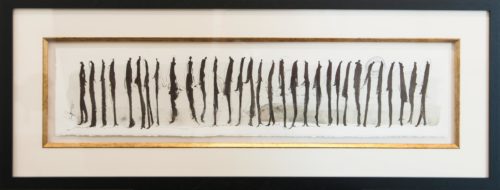 Artwork by Abé Opperman, Ink on paper framed, size 88.5cm W * 34cm H