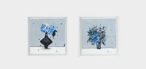 Artwork by Abé Opperman, mix media on canvas framed, 35.3cm W x 35.3cm H
