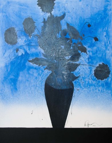 Artwork by Abé Opperman, mix media on canvas, size 1.2 m W × 1.5 m H
