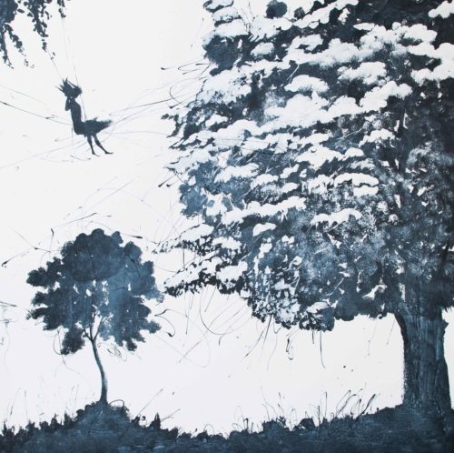 Artwork by Abé Opperman, mix media on canvas, size 1.5 m W × 1.5 m H