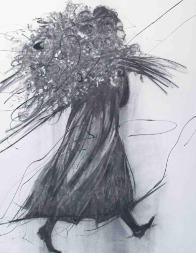 Artwork by Abé Opperman, Odette, mix media on canvas, 1, 2 m W x 1, 5 m H