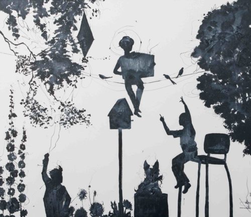 Artwork by Abé Opperman, To never growing old, mix media on canvas, 2.3 m W × 2 m H
