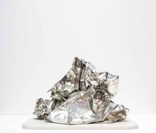 Artwork by Abé Opperman, Trust, pewter on marble slab, 30cm L x 30 cm W x 20cm H