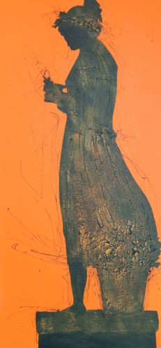 Artwork by Abé Opperman, Rome, mix media on canvas, 95cm W x 200cm H