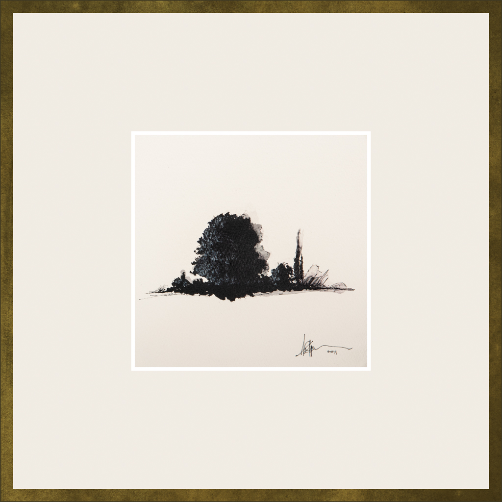 Artwork by Abé Opperman, Underneath time Ⅱ, Ink on Fabriano paper, size 35 m w x 35cm h framed