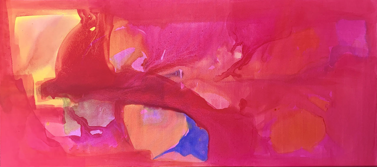 Artwork by Abé Opperman, We start fires, mixed media on canvas, 2 m w x 90cm h