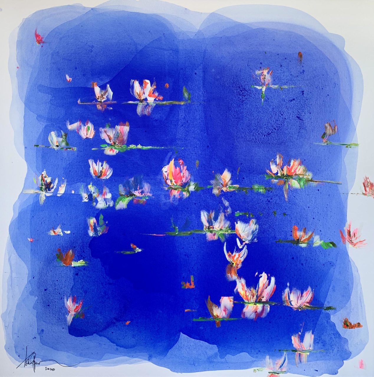 Artwork by Abé Opperman, Towards the sun, mixed media on canvas, size 1, 52 m w x 1, 52 m h