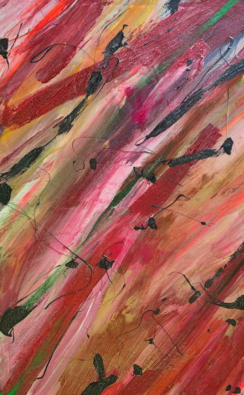 Artwork by Abé Opperman, Spring, Summer, Autumn, mixed media on velvet, size 1, 3 m w x 2, 1 m h