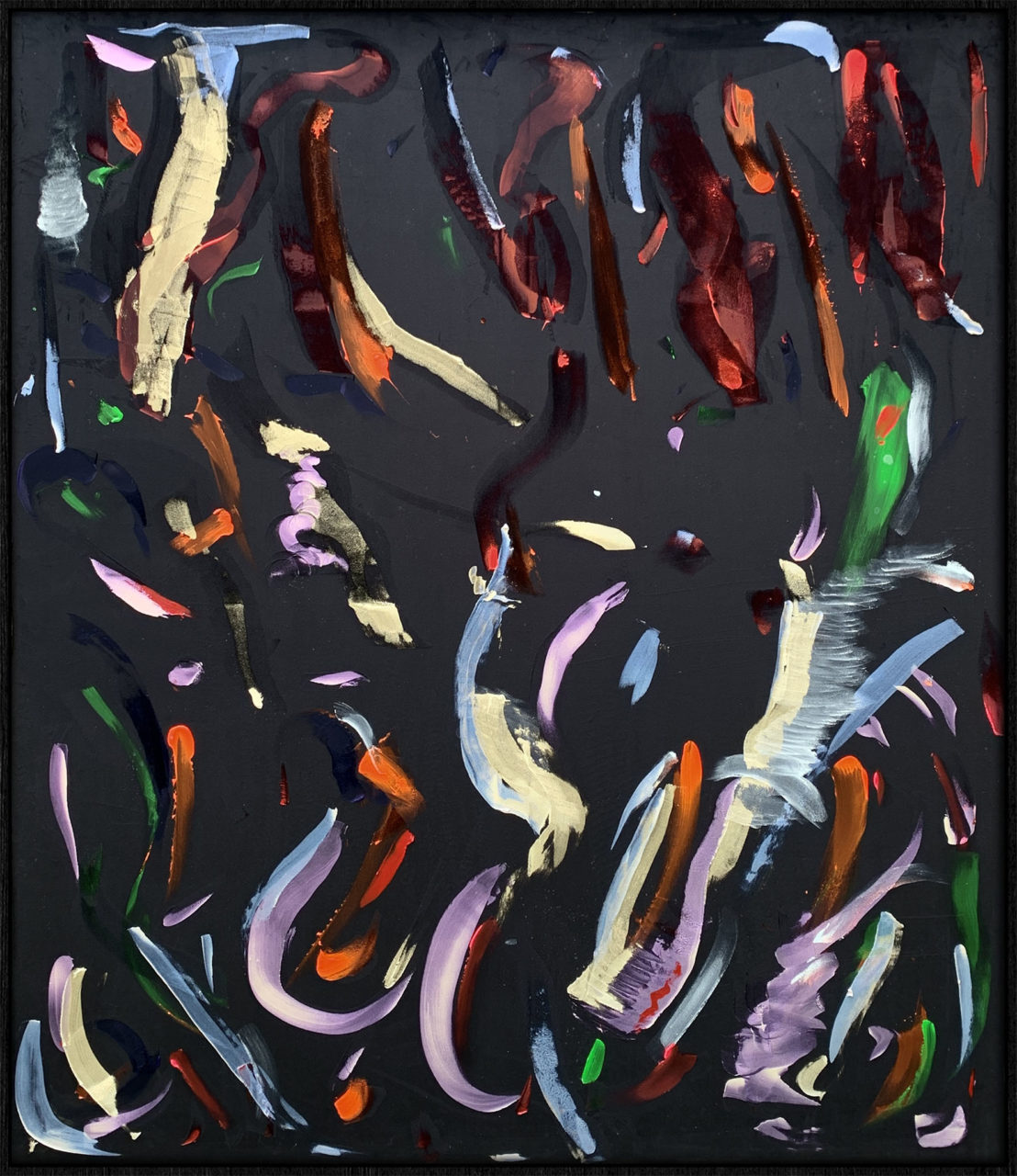 Artwork by Abé Opperman, "Touch", mixed media on velvet, framed, size 133cm w x 153cm h