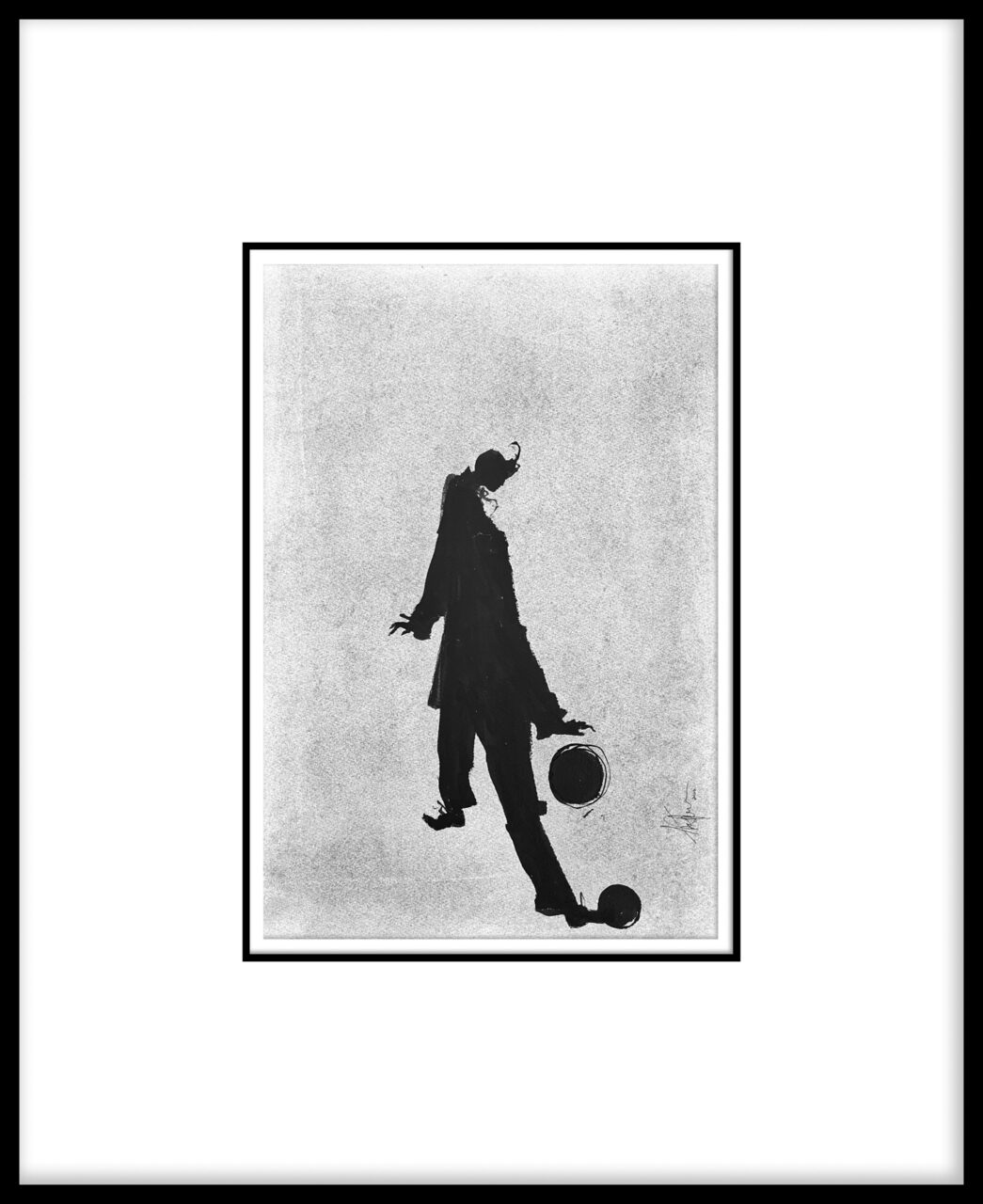 Artwork by Abé Opperman, "Move", mixed media on Arches paper, framed, size 66cm w x 81cm h