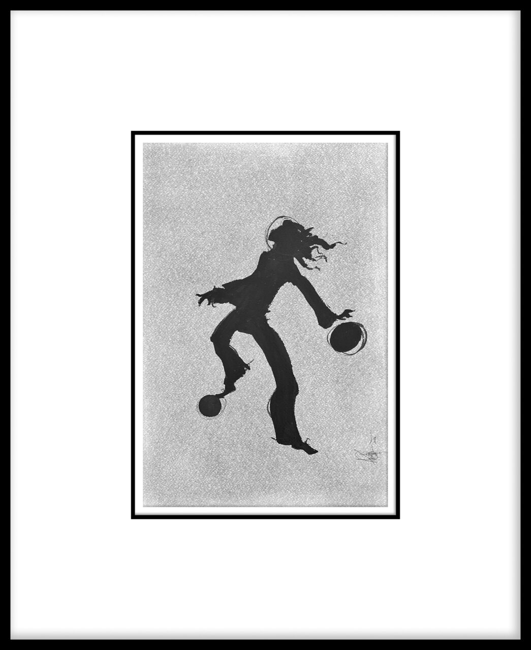 Artwork by Abé Opperman, "Move", mixed media on Arches paper, framed, size 66cm w x 81cm h