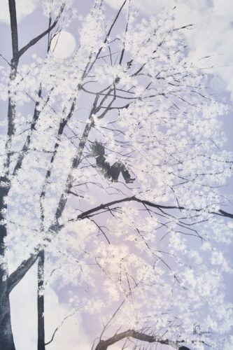 Artwork by Abé Opperman, Blossoms for days 1, 5 m h × 1 m w, Acrylic/mix media on canvas