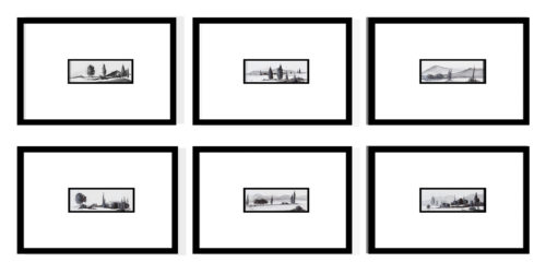 Artwork by Abé Opperman, Ink on paper, each one 73cm w X 53cm h framed
