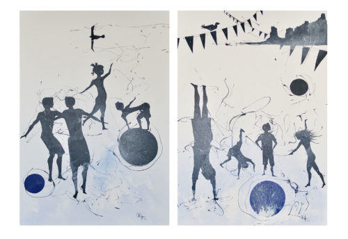 Artwork by Abé Opperman, Acrylic/mix media on canvas, 1.5 m w × 2 m h